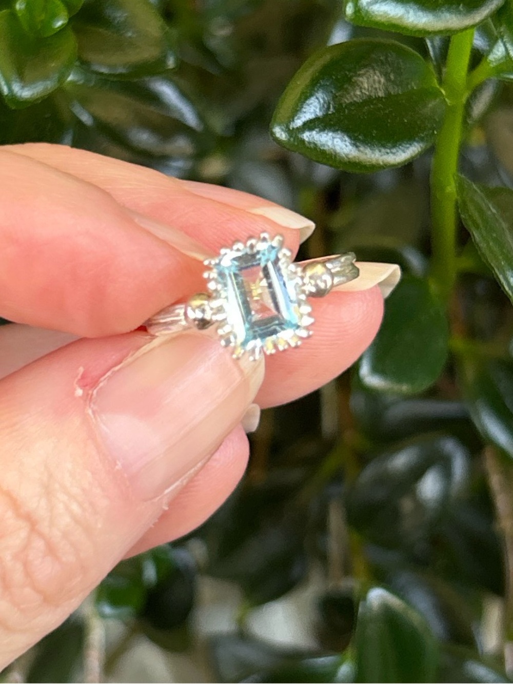 Brand New Custom Artisan Made Sterling Silver and Natural Topaz Ring